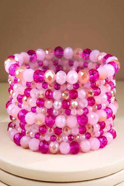 Glass Crystal 9 Piece Bracelet Stack