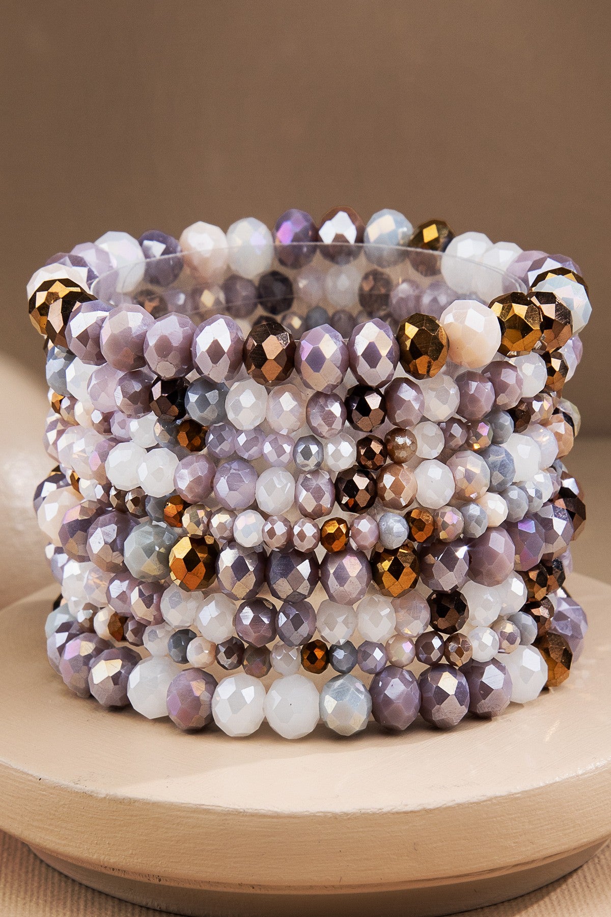 Glass Crystal 9 Piece Bracelet Stack