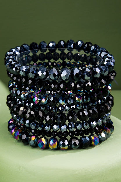Glass Crystal 9 Piece Bracelet Stack
