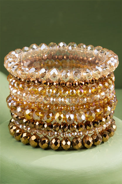 Glass Crystal 9 Piece Bracelet Stack
