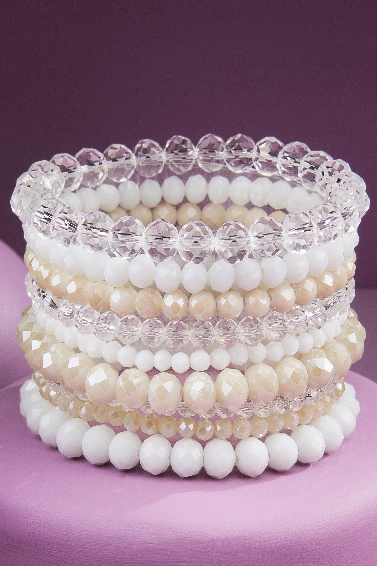 Glass Crystal 9 Piece Bracelet Stack