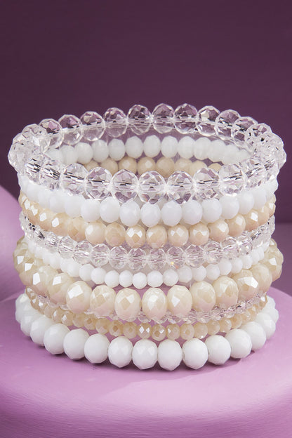 Glass Crystal 9 Piece Bracelet Stack