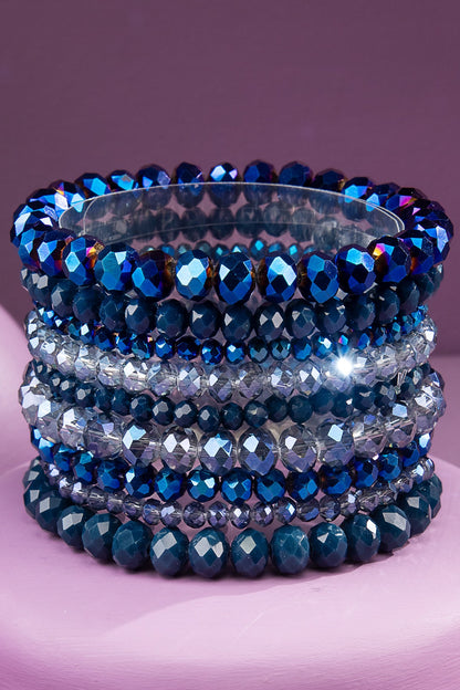 Glass Crystal 9 Piece Bracelet Stack