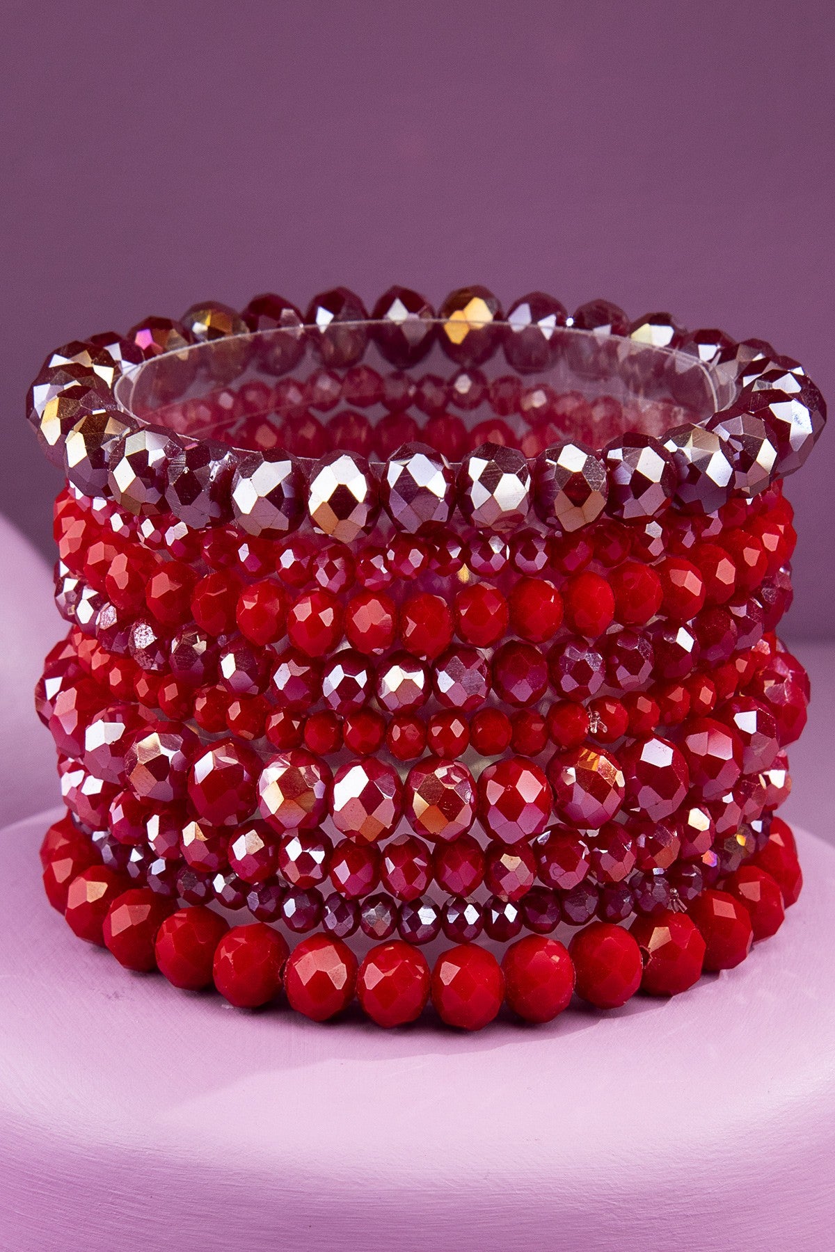 Glass Crystal 9 Piece Bracelet Stack