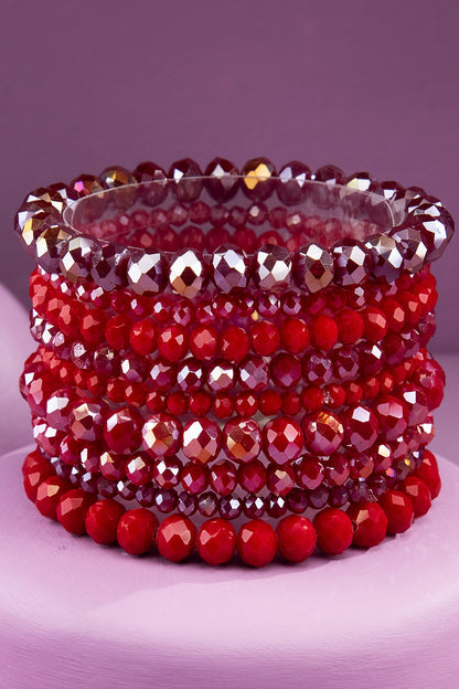 Glass Crystal 9 Piece Bracelet Stack