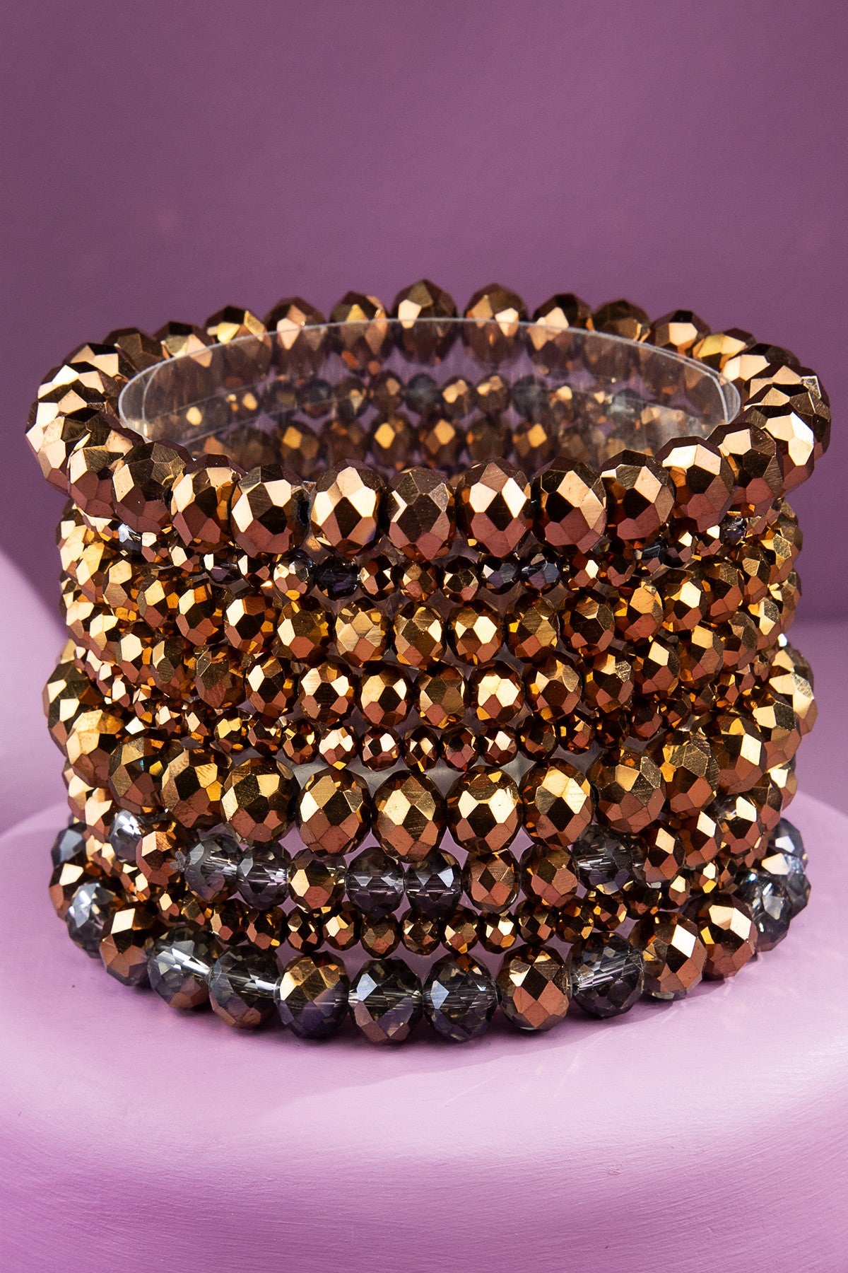 Glass Crystal 9 Piece Bracelet Stack