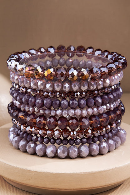 Glass Crystal 9 Piece Bracelet Stack
