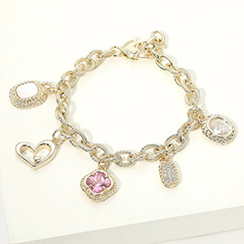 DY Inspired Gold Clover Charm Bracelet
