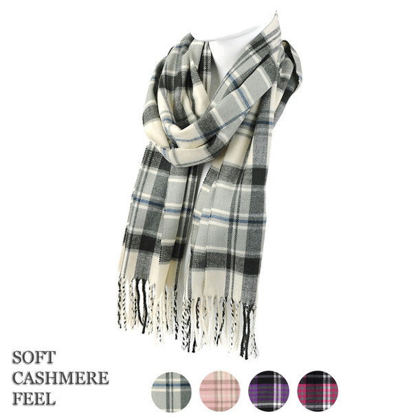 Cashmere Feel Plaid Scarf