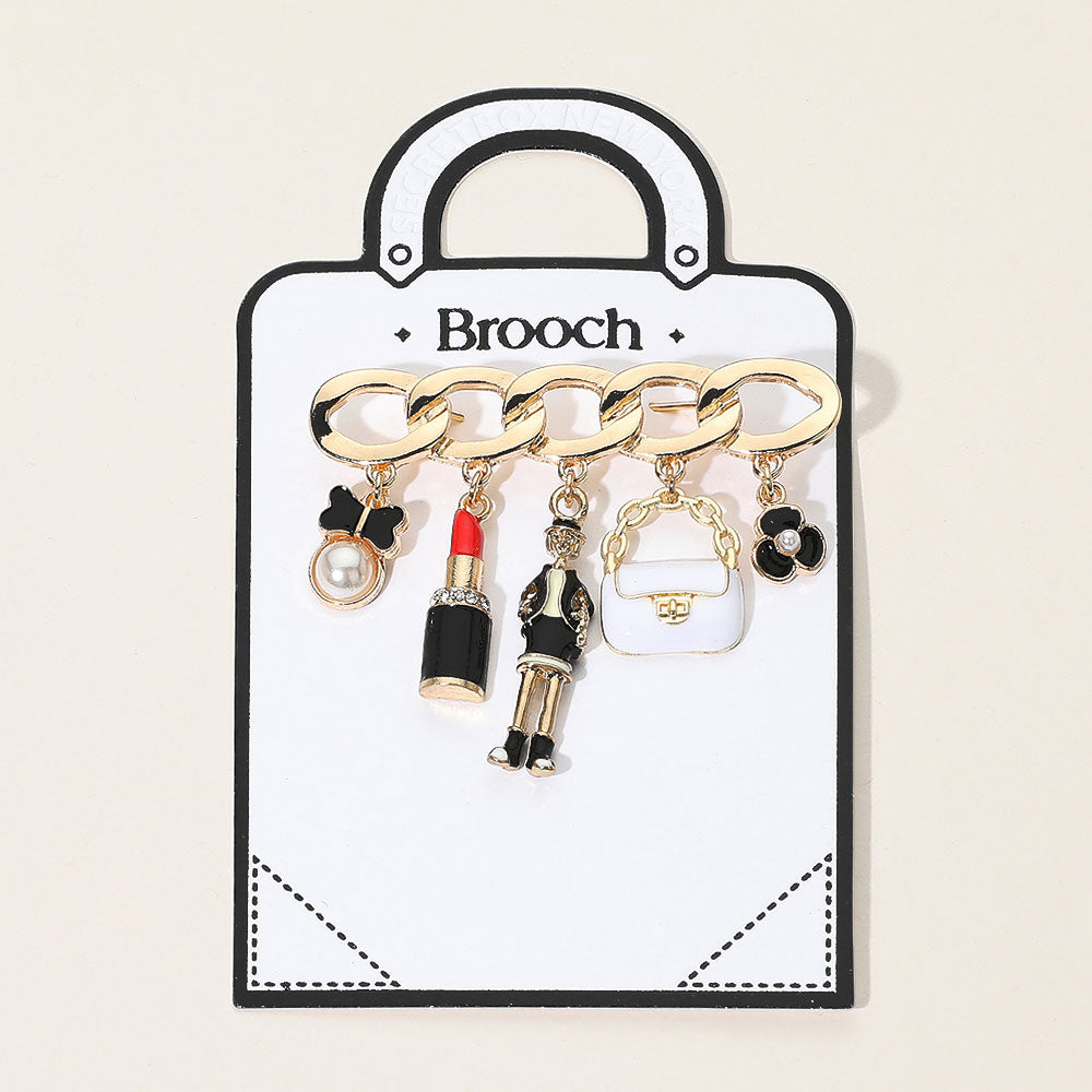 CC Inspired Lipstick Charm Brooch
