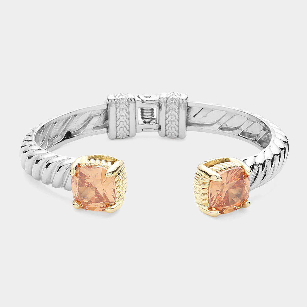 DY Inspired Red Large Stone Cuff Bracelet