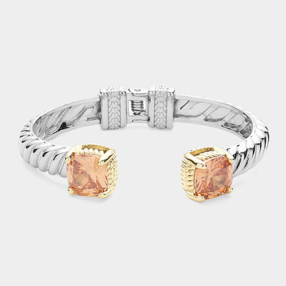 DY Inspired Red Large Stone Cuff Bracelet