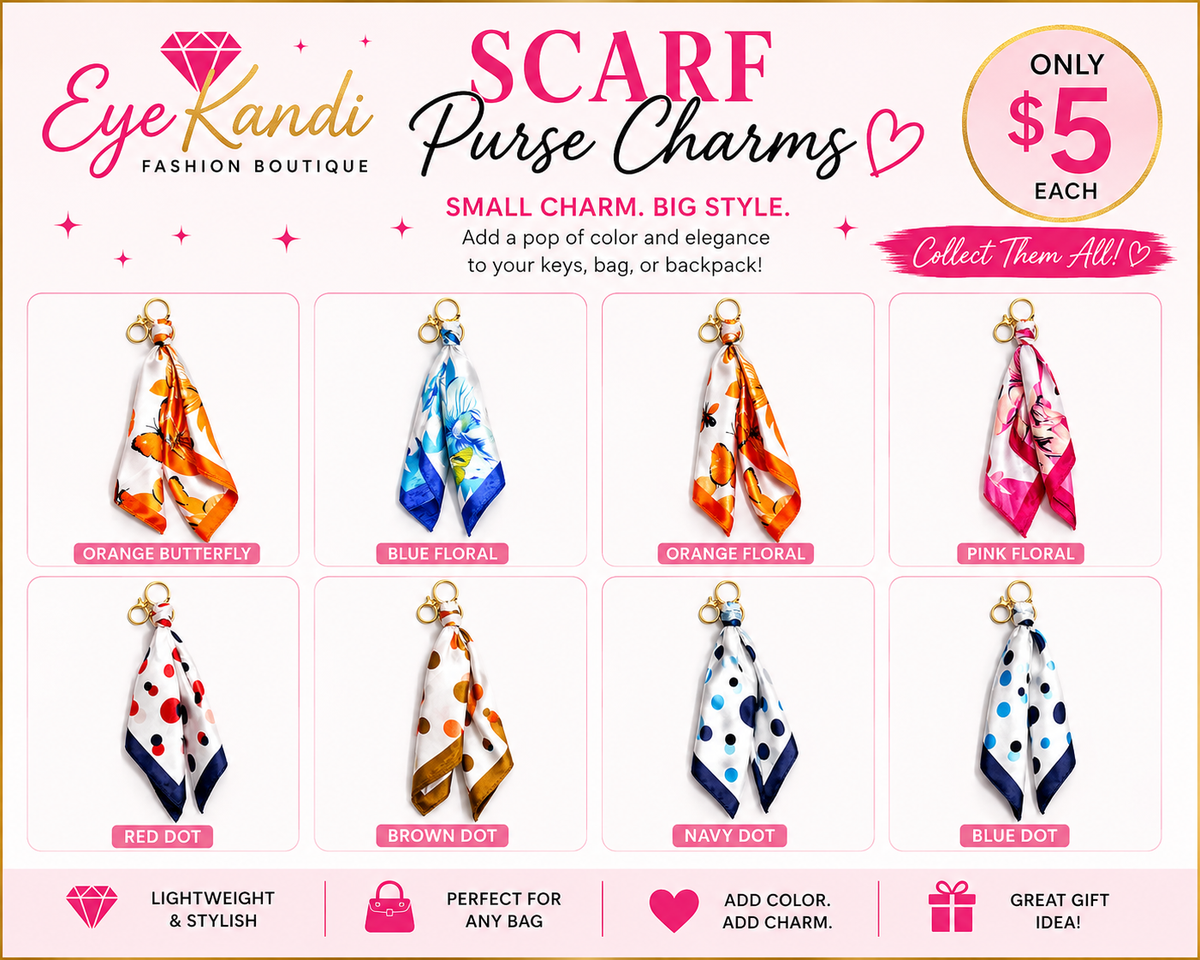 Designer Inspired Polk Dot Purse Charm Scarves