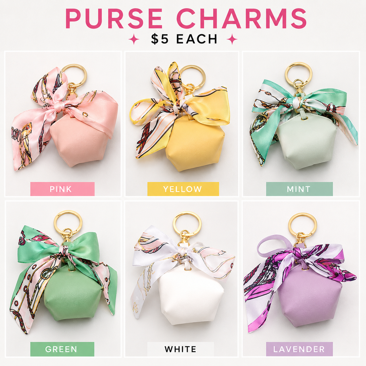 Designer Inspired Scarf Handbag Purse Charm