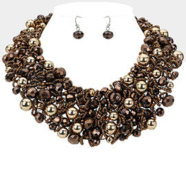 Beaded Statement Necklace Set