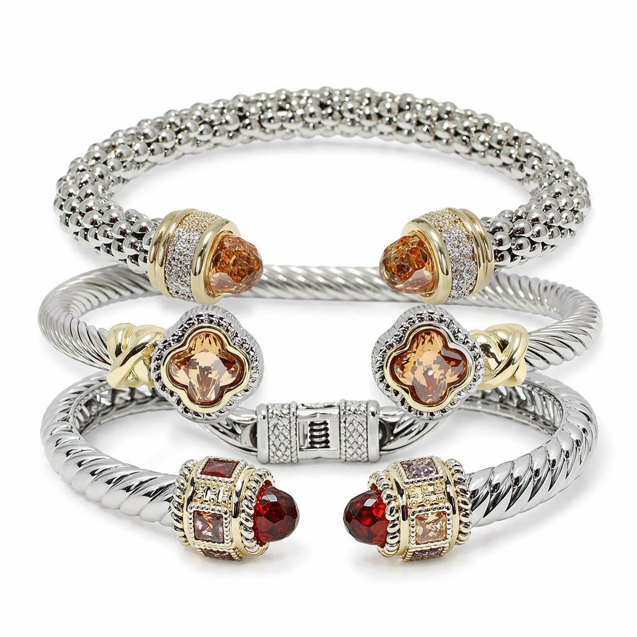 Topaz Three Piece DY Inspired Bracelet Set