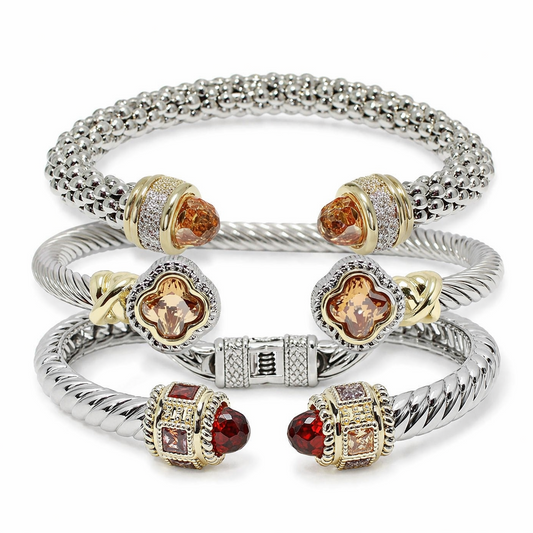 Topaz Three Piece DY Inspired Bracelet Set
