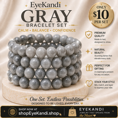 Solid Beaded Four Piece Bracelet Set