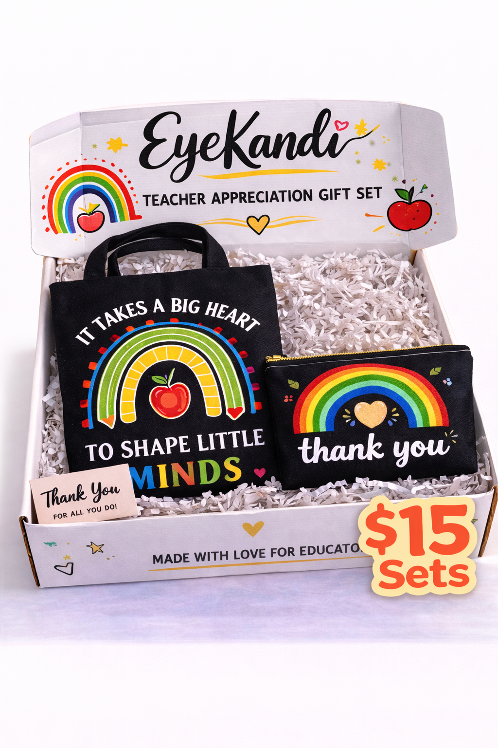 Black Canvas Teacher Bag and Pouch Set