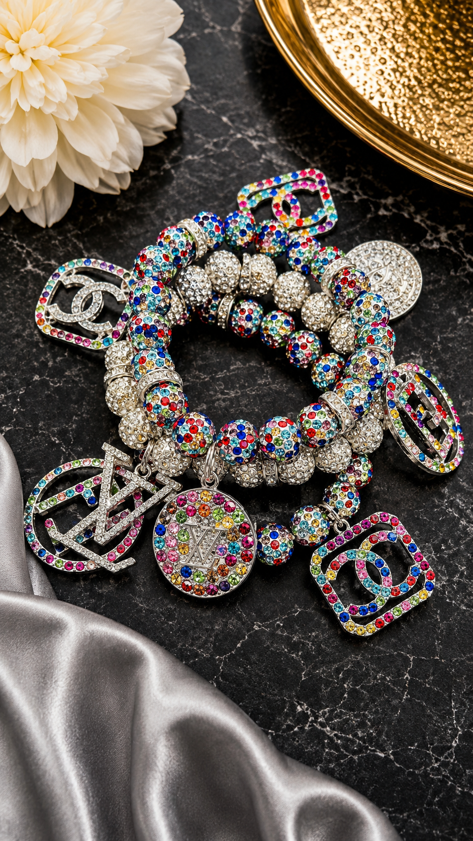Multi Bling Designer Bracelet Three Piece  Set