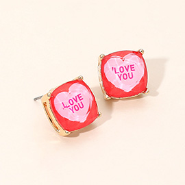 Conversation Heart Stud Earrings