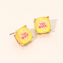 Conversation Heart Stud Earrings