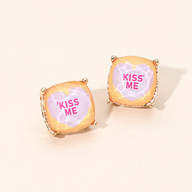 Conversation Heart Stud Earrings
