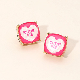 Conversation Heart Stud Earrings
