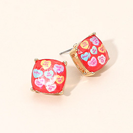 Conversation Heart Stud Earrings