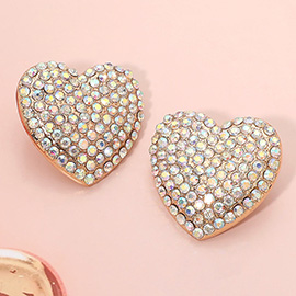 Bling Heart Stud Earrings