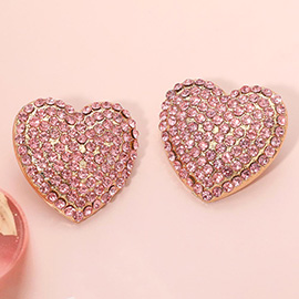 Bling Heart Stud Earrings
