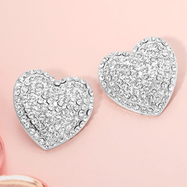 Bling Heart Stud Earrings