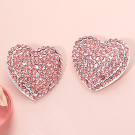 Bling Heart Stud Earrings