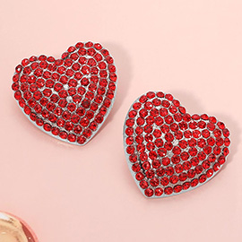 Bling Heart Stud Earrings