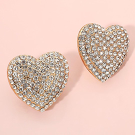 Bling Heart Stud Earrings