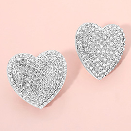 Bling Heart Stud Earrings