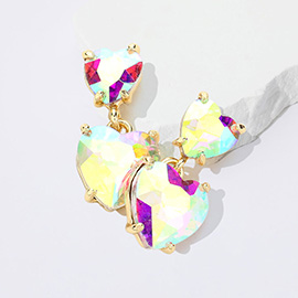Double Heart Stone Earrings