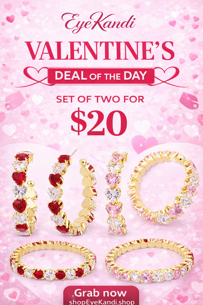 Heart Earring and Bracelet Set