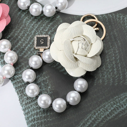 CC Inspired Pearl Flower Purse Charm/Key Chain