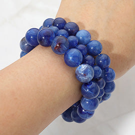 Three Piece Marbled Beaded Bracelet Set