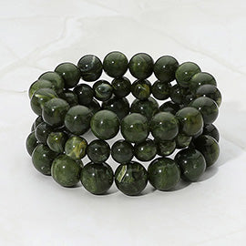 Three Piece Marbled Beaded Bracelet Set