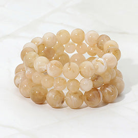 Three Piece Marbled Beaded Bracelet Set