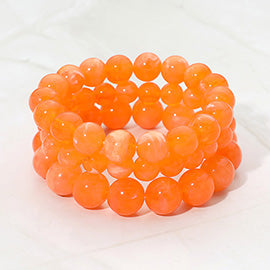 Three Piece Marbled Beaded Bracelet Set